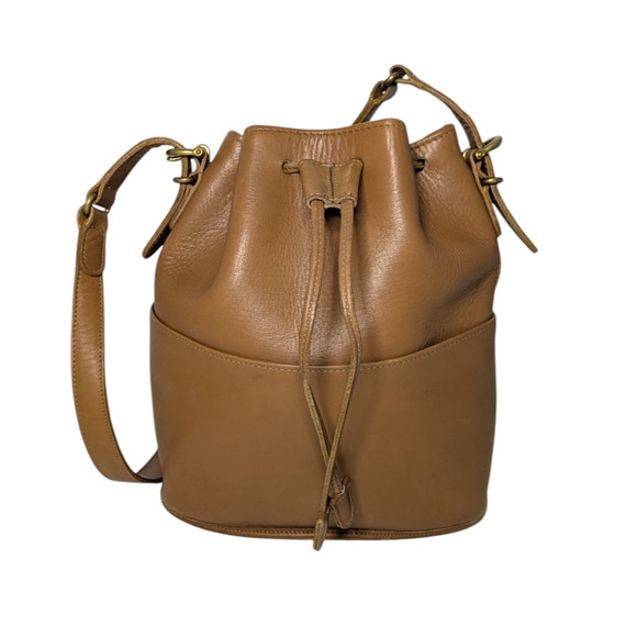 Vintage Coach 9804 Equestrian Drawstring Camel Tan Brown Leather Bag USA Made - Picture 1 of 16